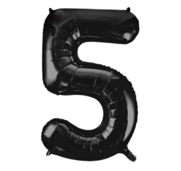 Unique black Glitz Number 5 Balloon - 34"
