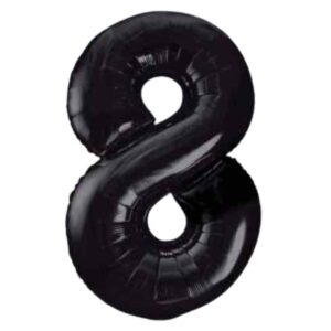 Unique black Glitz Number 8 Balloon - 34"