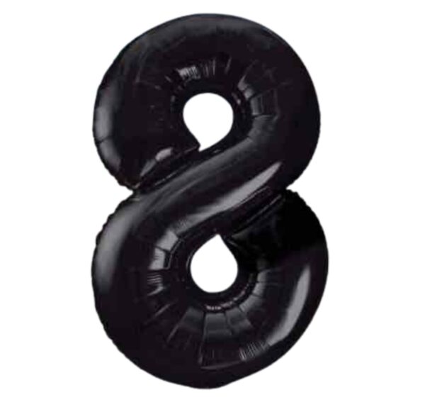 Unique black Glitz Number 8 Balloon - 34"