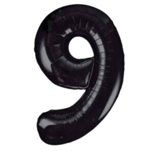 Unique black Glitz Number 9 Balloon - 34"