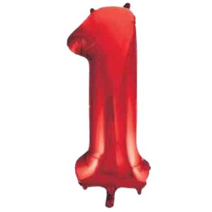 Unique Red Glitz Number 1 Balloon – 34"