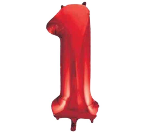 Unique Red Glitz Number 1 Balloon – 34" Unique Red Glitz Number 1 Balloon – 34"
