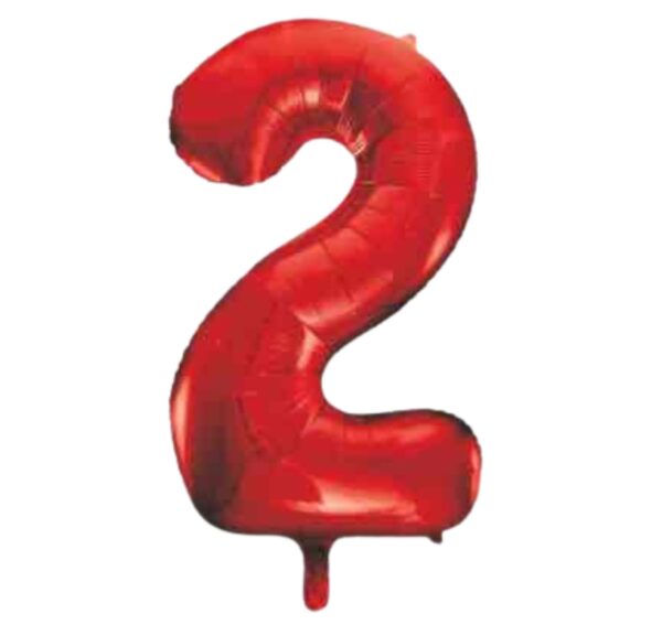 Unique red Glitz Number 2 Balloon - 34" Unique red Glitz Number 2 Balloon - 34"