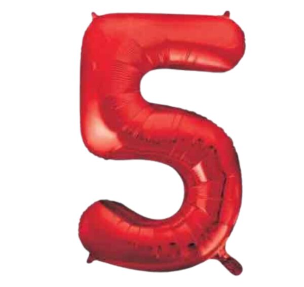 Unique Red Glitz Number 5 Balloon – 34″ Unique Red Glitz Number 5 Balloon – 34″