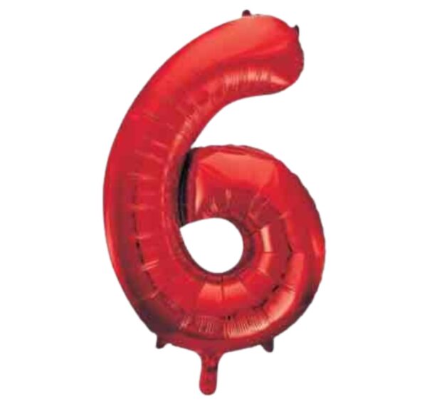 Unique Red Glitz Number 6 Balloon – 34″ Unique Red Glitz Number 6 Balloon – 34″