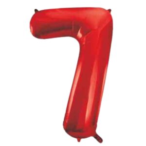 Unique red Glitz Number 7 Balloon - 34"
