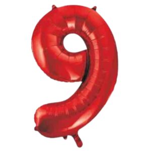 Unique red Glitz Number 9 Balloon - 34"