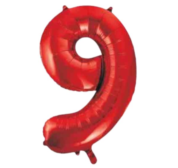 Unique red Glitz Number 9 Balloon - 34" Unique red Glitz Number 9 Balloon - 34"