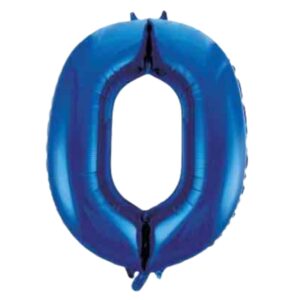 Unique Blue Glitz Number 0 Balloon - 34"