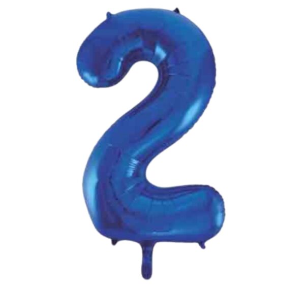 Unique Blue Glitz Number 2 Balloon - 34"