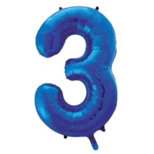 Unique Blue Glitz Number 3 Balloon - 34"