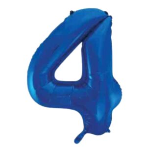 Unique Blue Glitz Number 4 Balloon - 34"