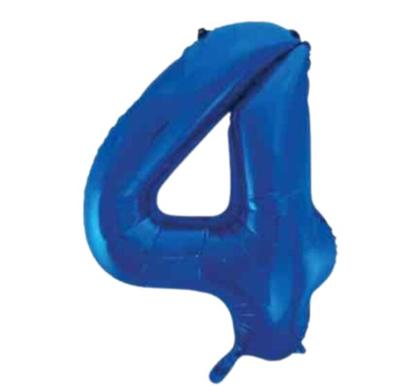 Unique Blue Glitz Number 4 Balloon - 34" Unique Blue Glitz Number 4 Balloon - 34"