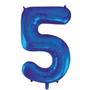 Unique Blue Glitz Number 5 Balloon - 34"