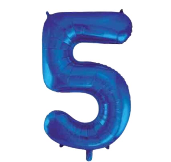 Unique Blue Glitz Number 5 Balloon - 34" Unique Blue Glitz Number 5 Balloon - 34"