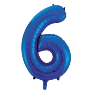 Unique Blue Glitz Number 6 Balloon - 34"
