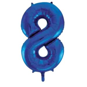 Unique Blue Glitz Number 8 Balloon - 34"