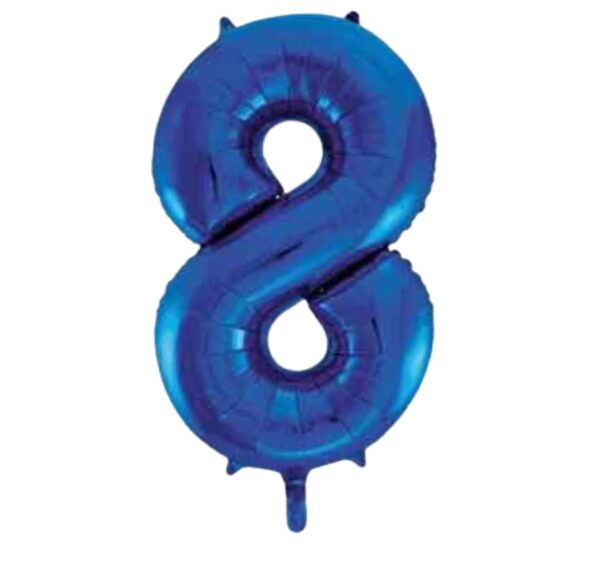 Unique Blue Glitz Number 8 Balloon - 34" Unique Blue Glitz Number 8 Balloon - 34"
