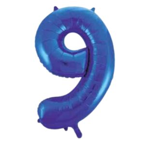 Unique Blue Glitz Number 9 Balloon - 34"