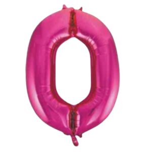 Unique Pink Glitz Number 0 Balloon – 34"