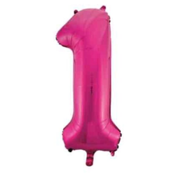 Unique Pink Glitz Number 1 Balloon - 34" Unique Pink Glitz Number 1 Balloon - 34"