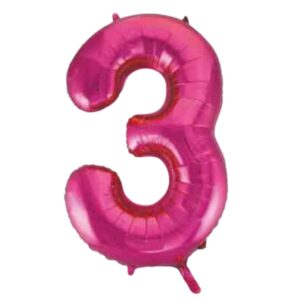 Unique Pink Glitz Number 3 Balloon - 34"