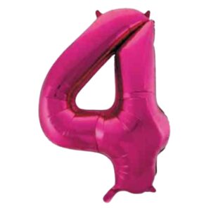 Unique Pink Glitz Number 4 Balloon - 34"