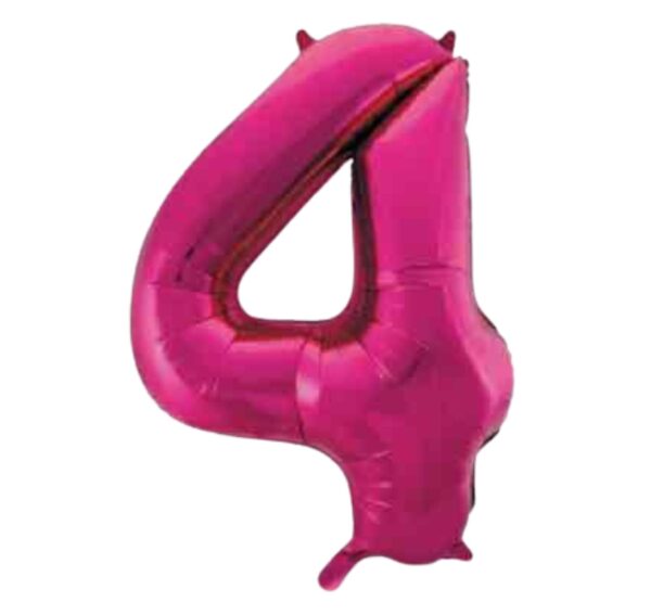 Unique Pink Glitz Number 4 Balloon - 34" Unique Pink Glitz Number 4 Balloon - 34"
