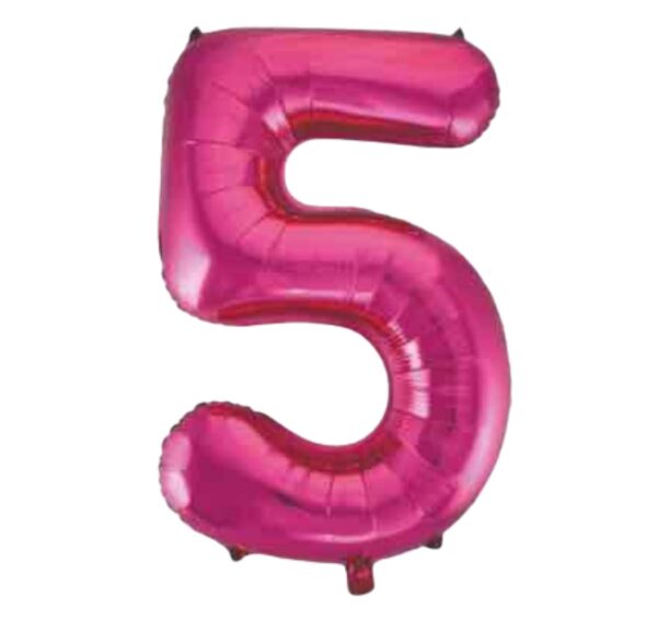 Unique Pink Glitz Number 5 Balloon - 34" Unique Pink Glitz Number 5 Balloon - 34"