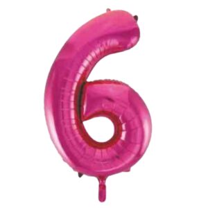 Unique Pink Glitz Number 6 Balloon - 34"