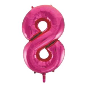 Unique Pink Glitz Number 8 Balloon - 34"