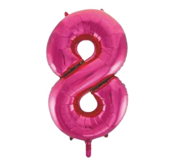 Unique Pink Glitz Number 8 Balloon - 34" Unique Pink Glitz Number 8 Balloon - 34"