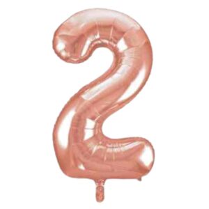 Unique Roes Gold Glitz Number 2 Balloon - 34"