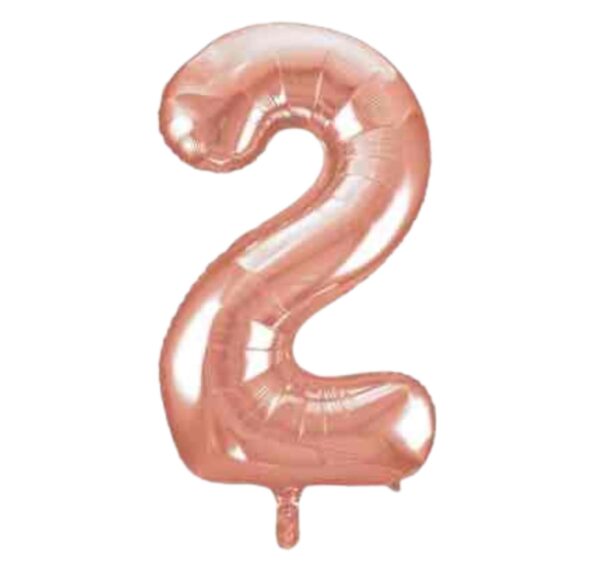 Unique Roes Gold Glitz Number 2 Balloon - 34" Unique Roes Gold Glitz Number 2 Balloon - 34"
