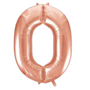 Unique Roes Gold Glitz Number 0 Balloon - 34"
