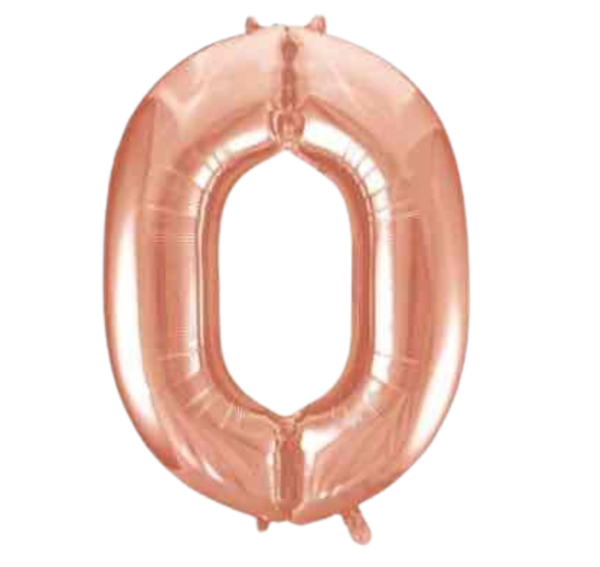 Unique Roes Gold Glitz Number 0 Balloon - 34"